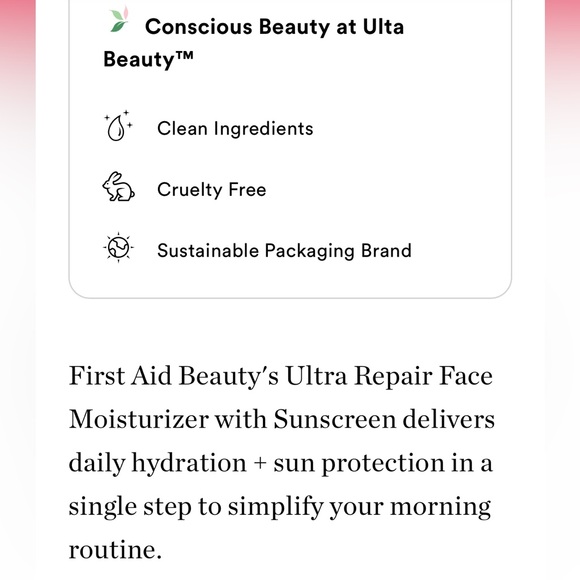 First Aid Beauty ultra repair face moisturizer with sunscreen - Picture 9 of 10